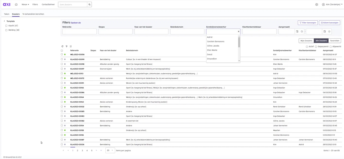 Anchr Adaptive Case Management at VMRI - filter